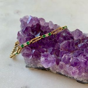 Emerald and Diamond 14K Gold Bracelet